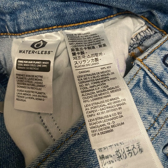 Levi’s Wedgie Straight Cropped Button Fly Distressed Raw Hem Jeans Women’s 25 - Picture 4 of 8